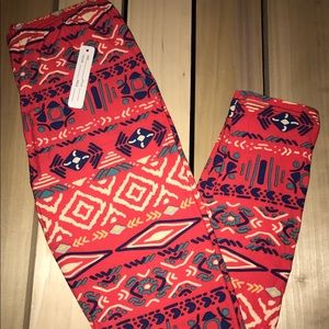 Leggings Coral Pizazz One Size Buttery Soft New